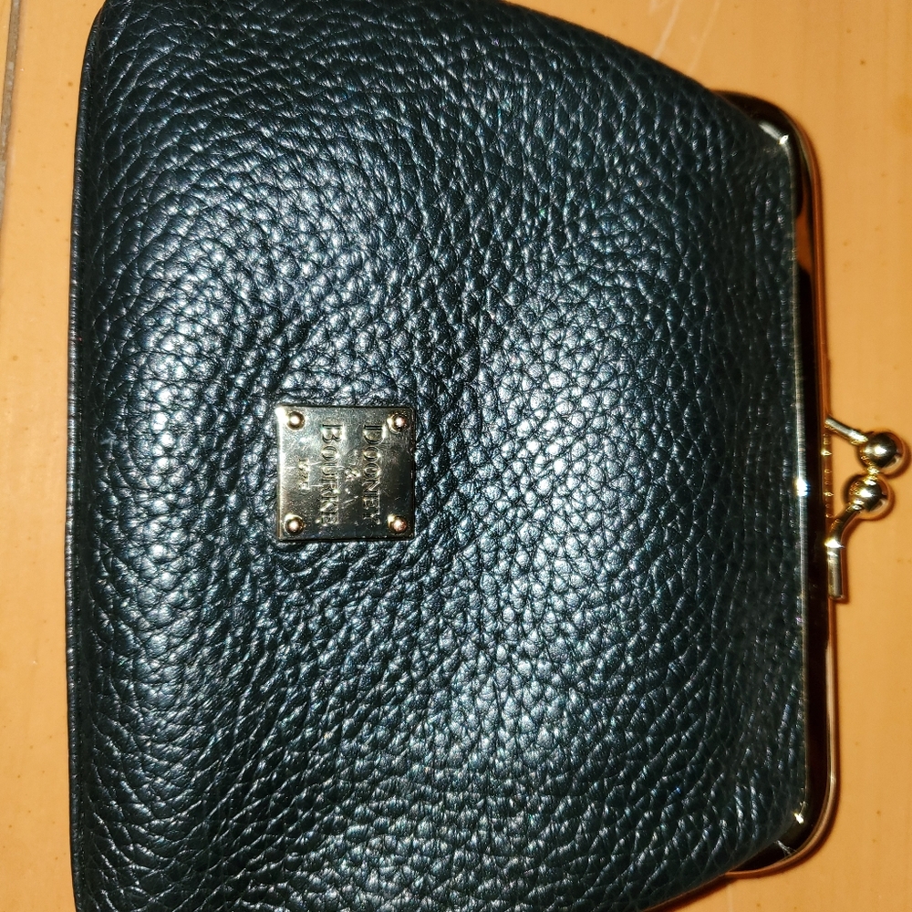 Dooney & Bourke Black Pebble Leather Coin Wallet